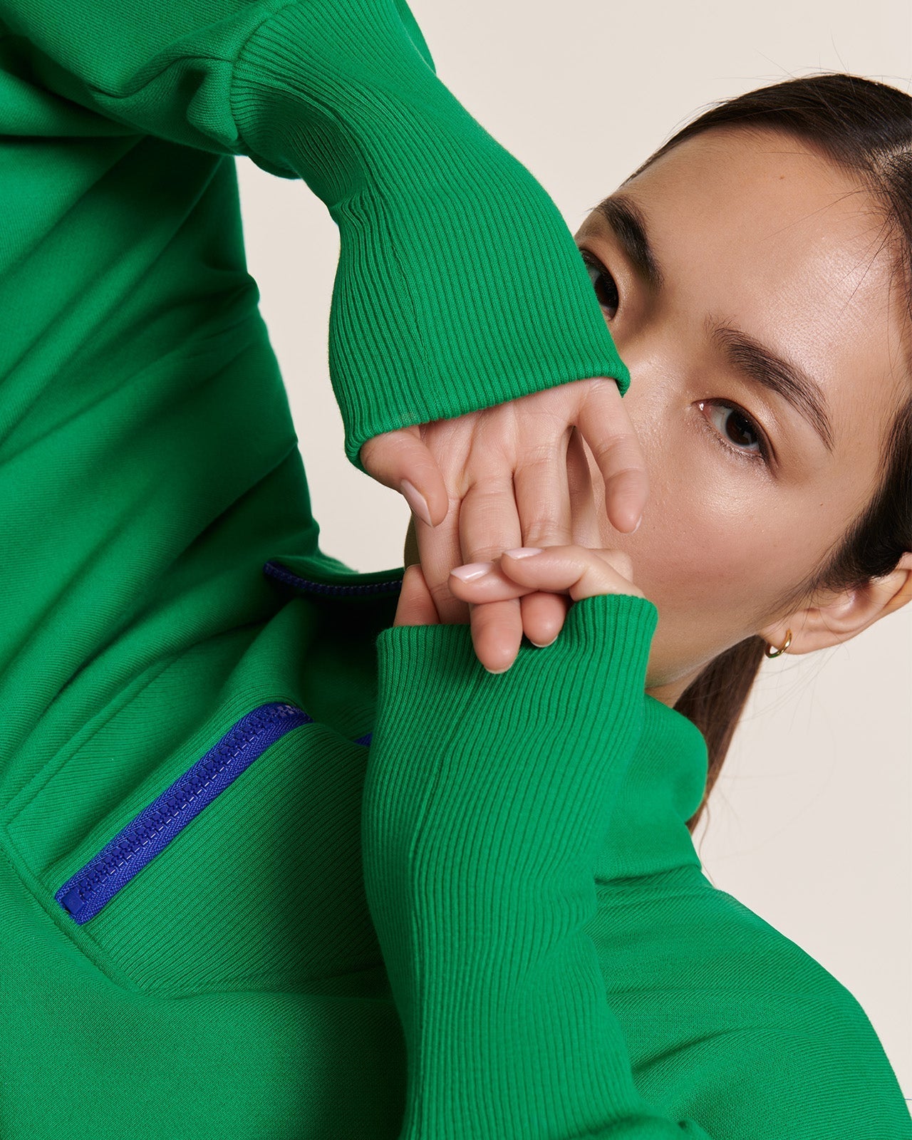 Le Sweat Sunny En Coton Bio Et Col Zippé - Vert