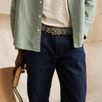 Ceinture Tressee Kaki & Écrue Classic Belt - Homme
