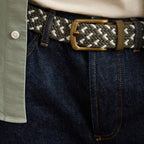 Ceinture Tressee Kaki & Écrue Classic Belt - Homme