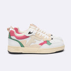 Baskets Basses Blanches, Vertes & Roses Dahlia - Femme