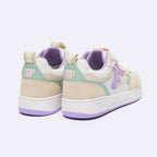 Baskets Basses Blanches & Violet Clair Dahlia - Femme