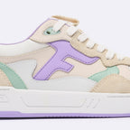 Baskets Basses Blanches & Violet Clair Dahlia - Femme