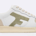 Baskets Basses Blanches & Kaki Clair Hazel - Homme