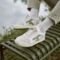 Baskets Basses Blanches & Kaki Clair Hazel - Homme