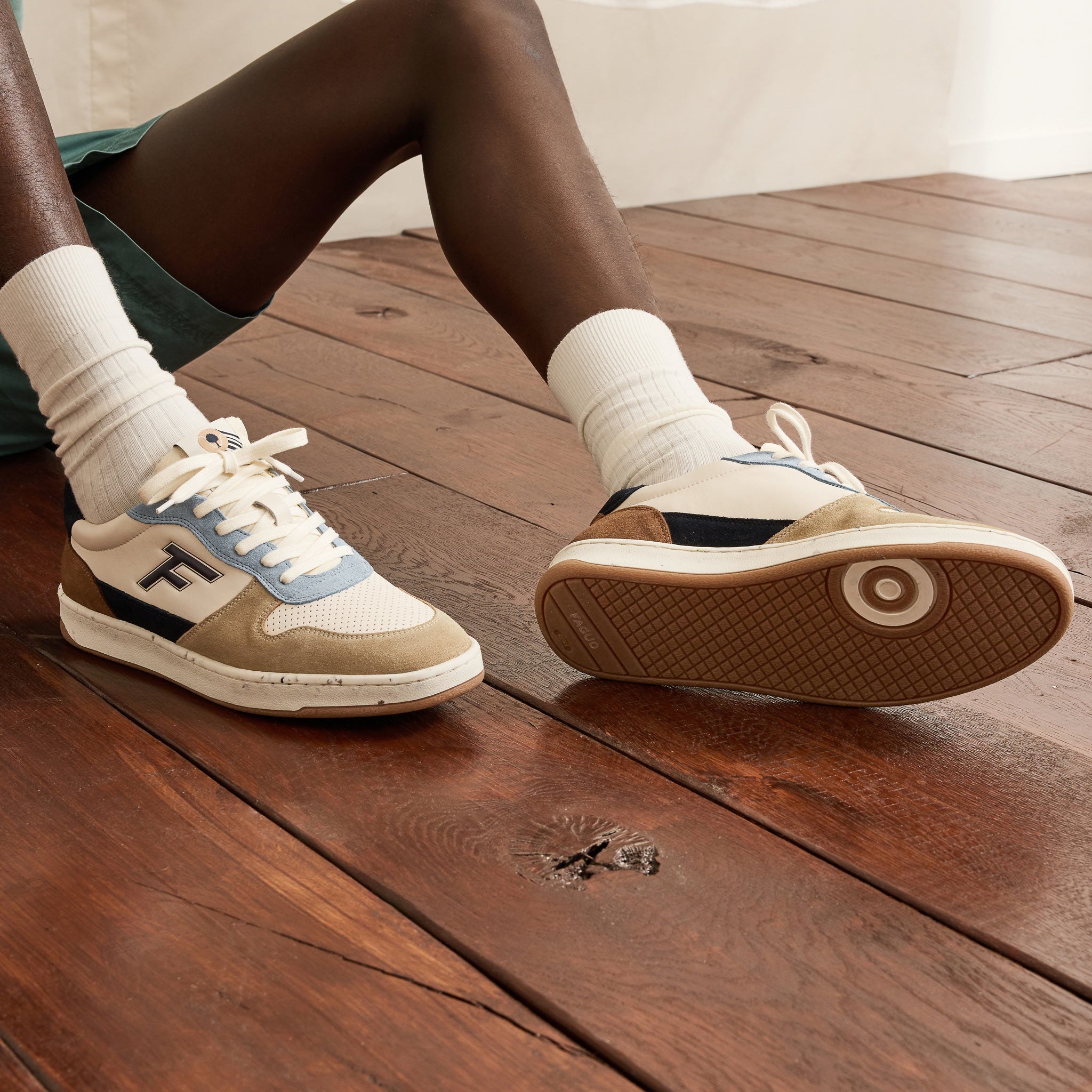 Baskets Basses Écrues, Beiges & Bleues Alder - Homme