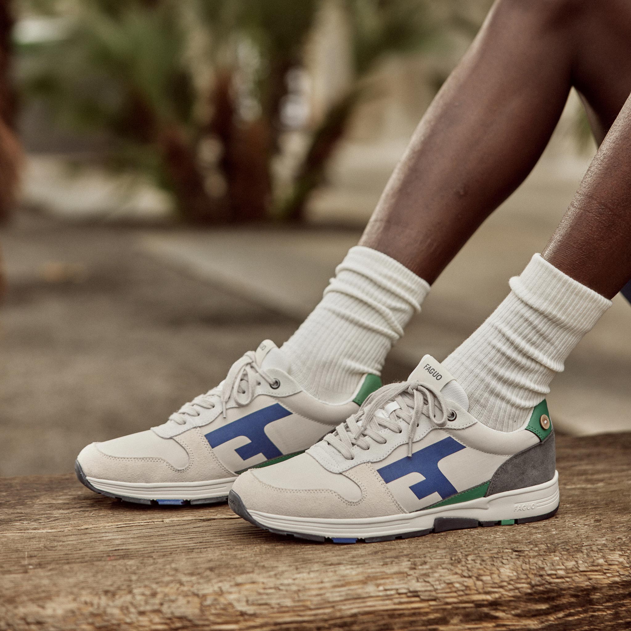 Running Blanches & Vertes Olive - Homme