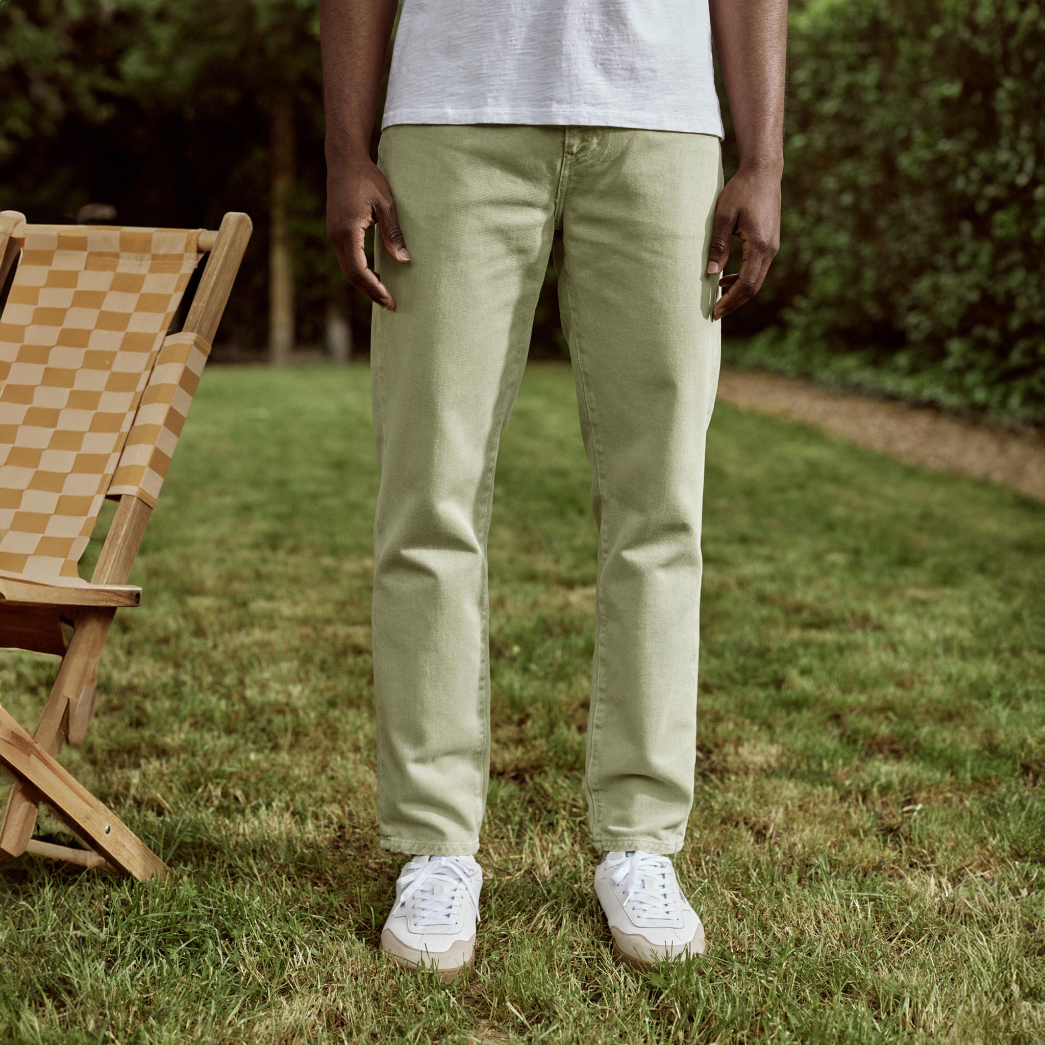 Jean Kaki Clair Denim Tapered - Homme
