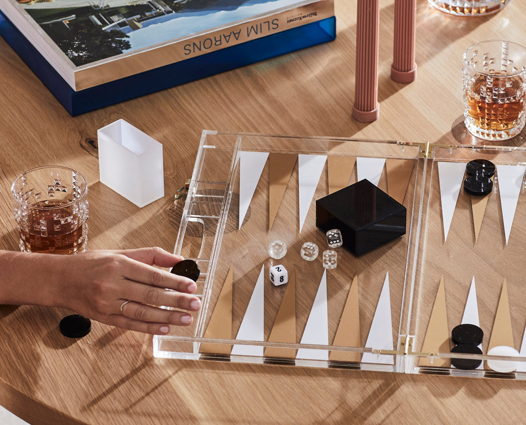 Jeu De Société Backgammon En Lucite