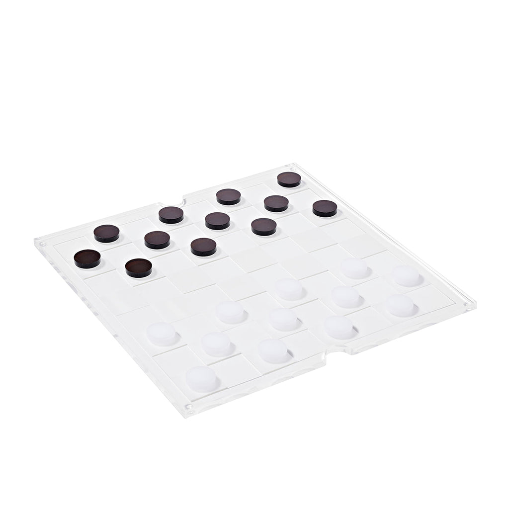 Jeu Echec Et Dames Crystal Lucite - Marron Et Transparent