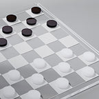 Jeu Echec Et Dames Crystal Lucite - Marron Et Transparent