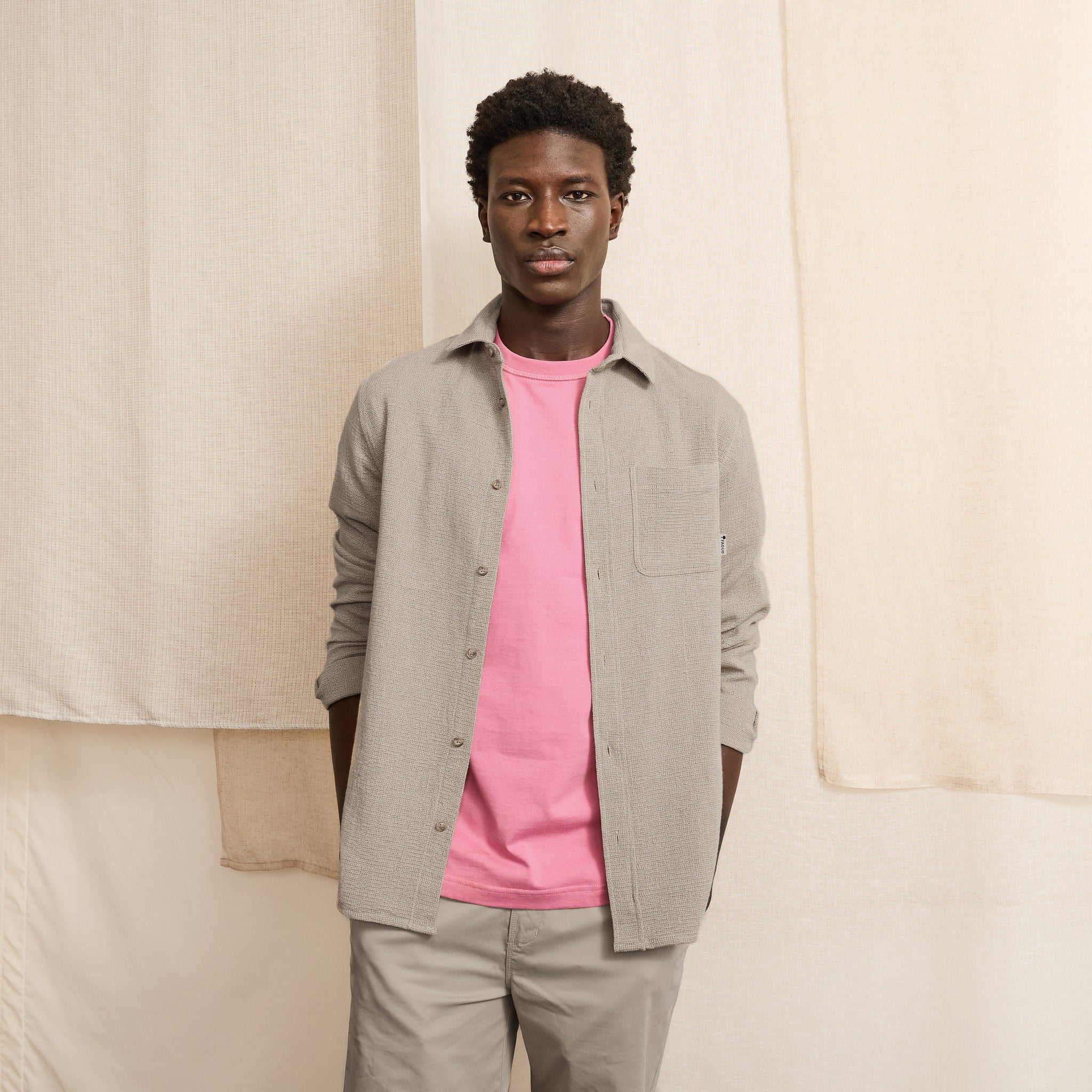 Chemise Beige Clair Chiné Signy - Homme