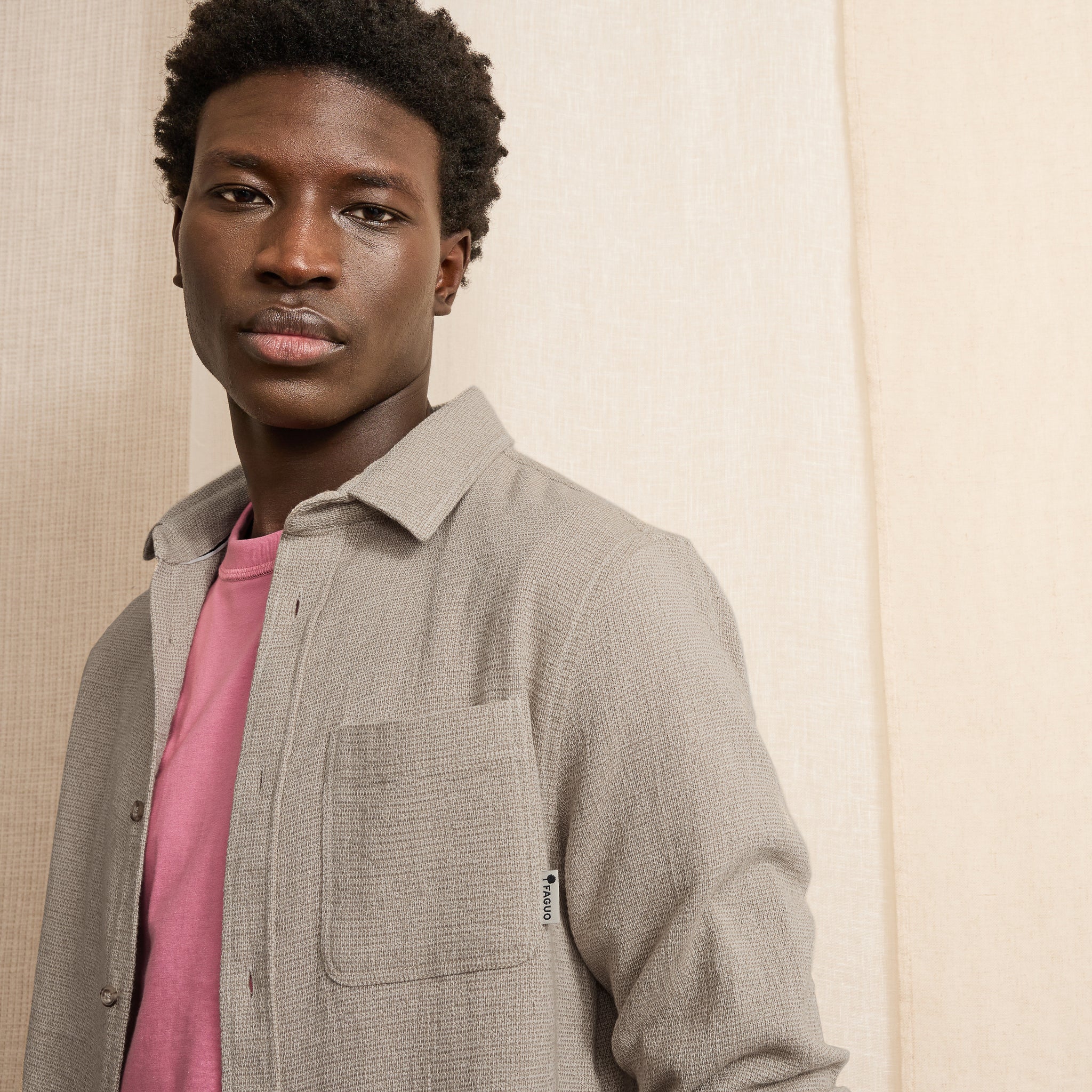 Chemise Beige Clair Chiné Signy - Homme