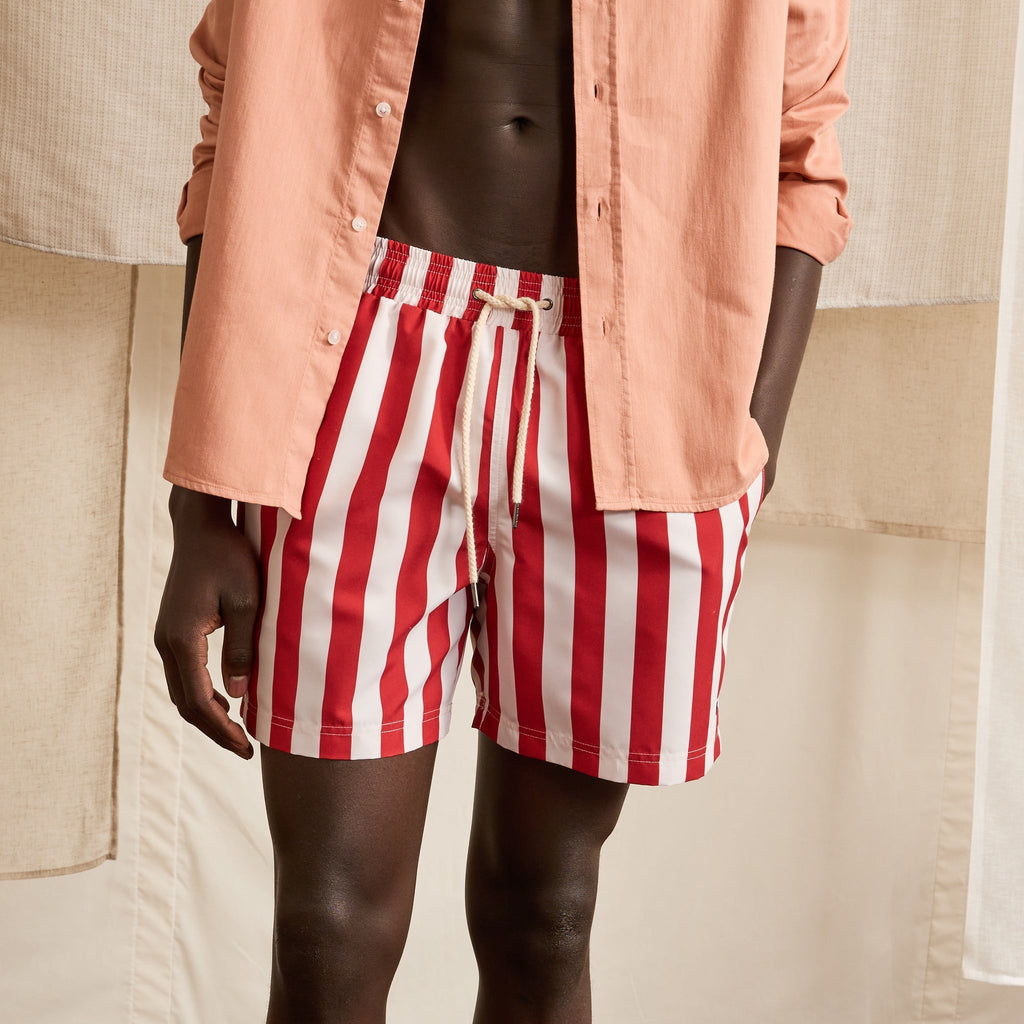 Maillot De Bain Rouge & Crème Mimizan - Homme