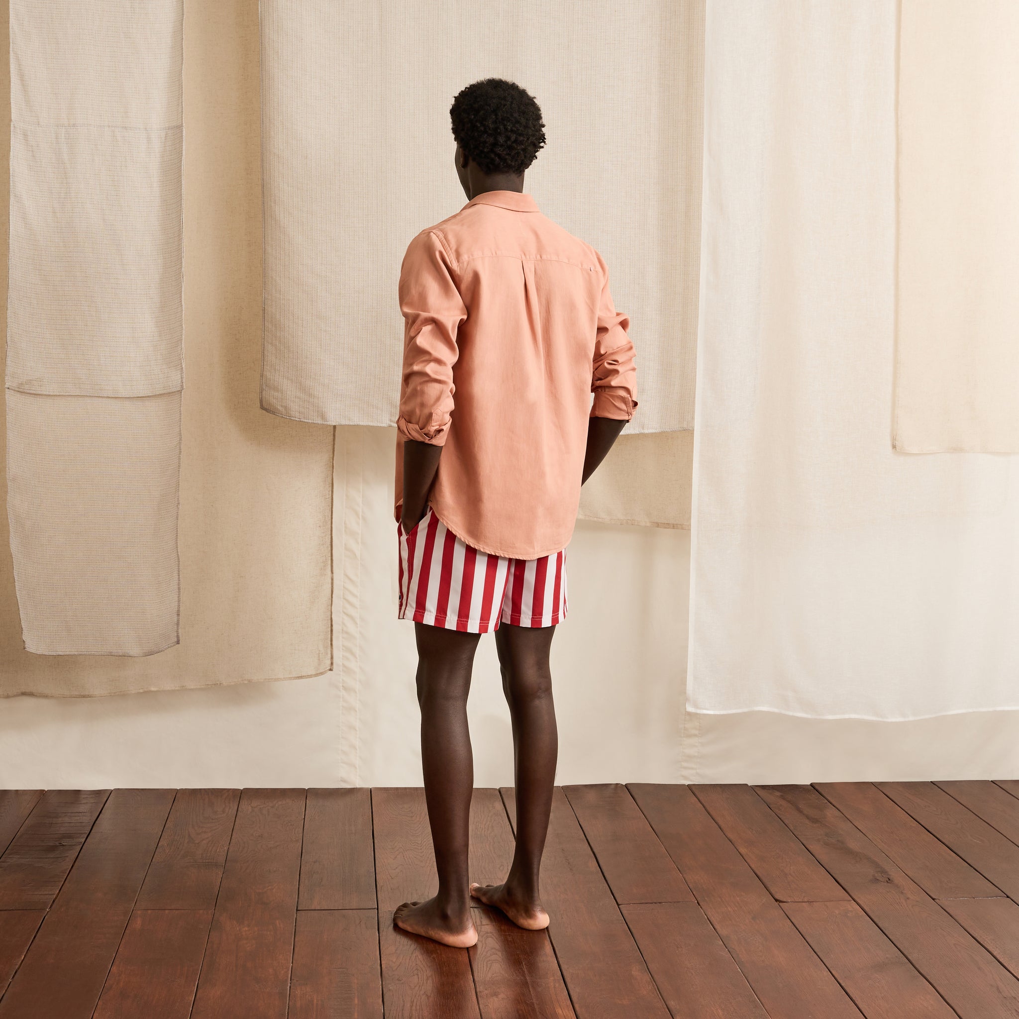 Maillot De Bain Rouge & Crème Mimizan - Homme