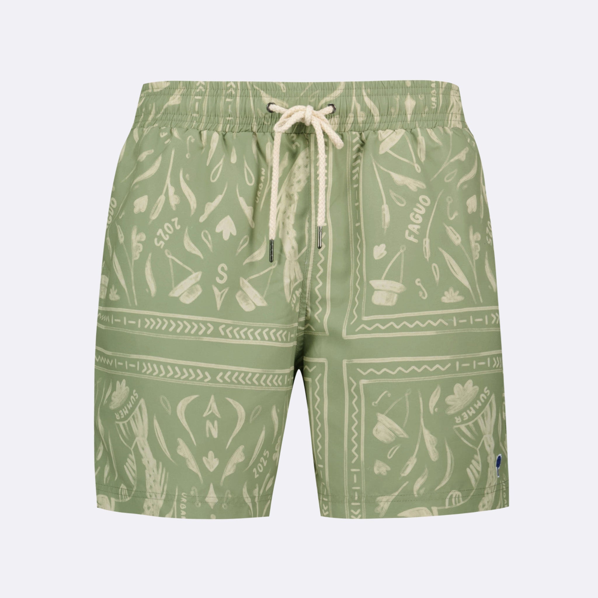Maillot De Bain Kaki & Écru Mimizan - Homme