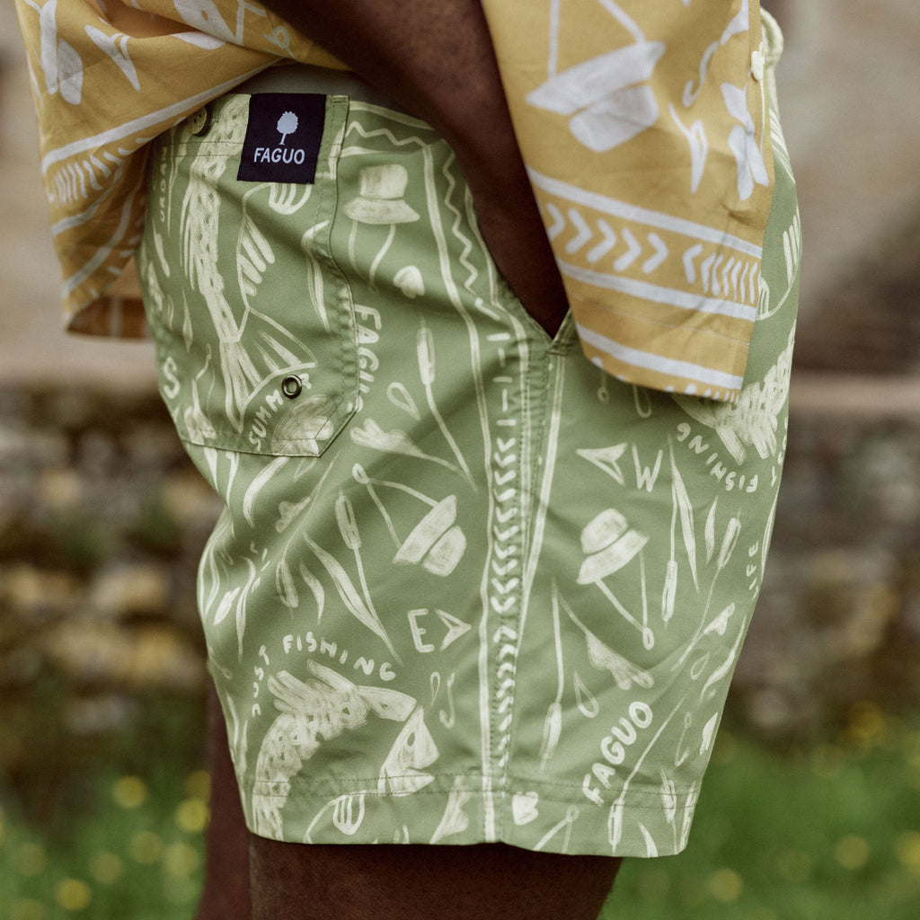 Maillot De Bain Kaki & Écru Mimizan - Homme