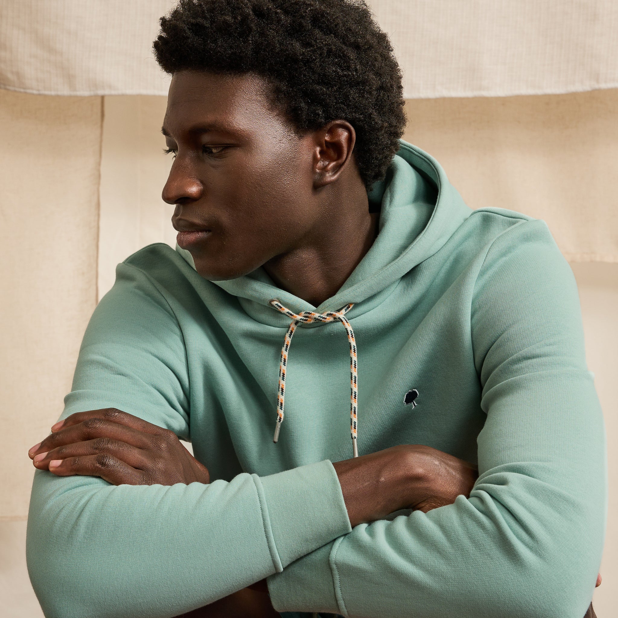 Sweat A Capuche Bleu-Vert Dirac - Homme
