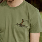 T-Shirt Vert Olive Broderie Sans Pression Arcy - Homme