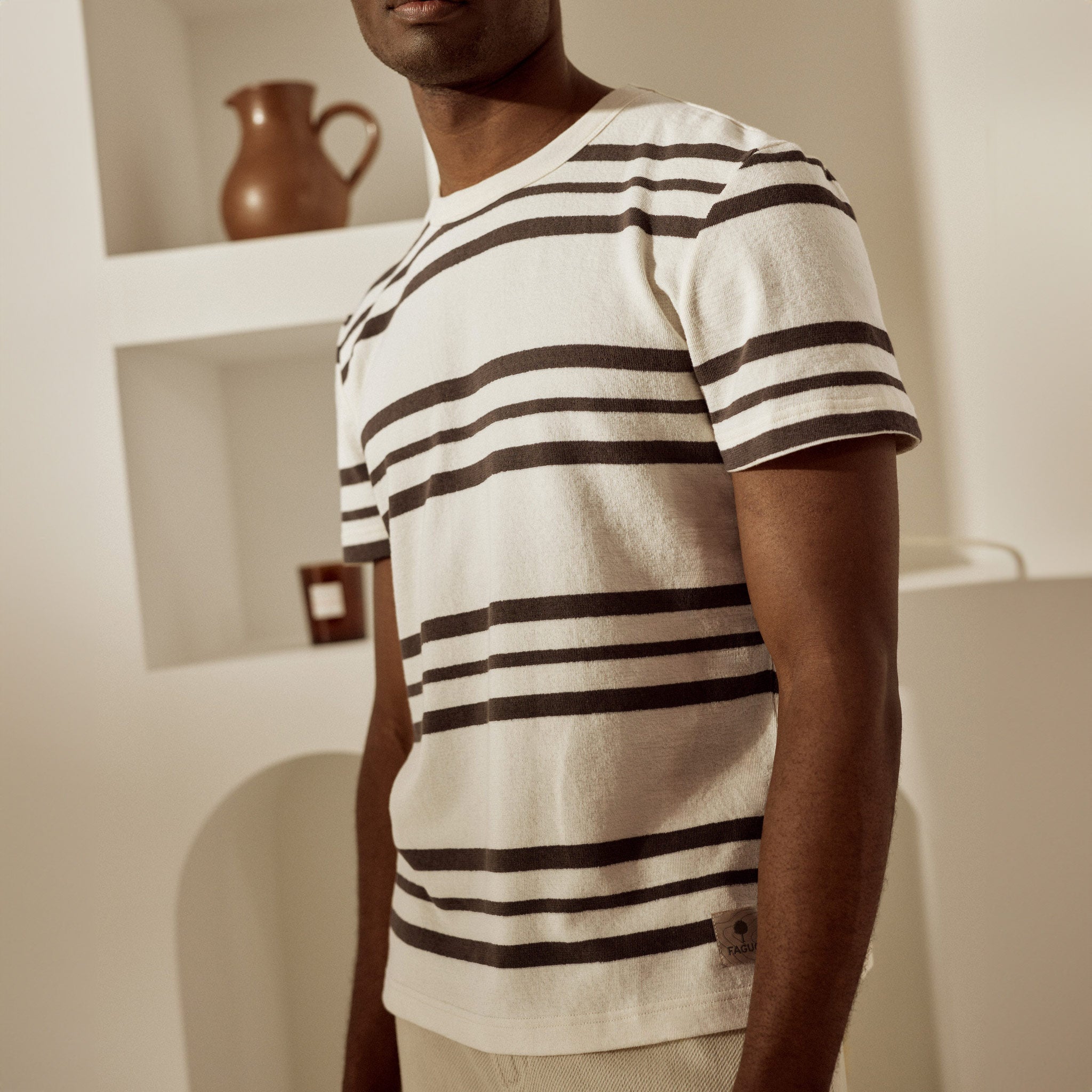 T-Shirt Écru & Marron Lugny - Homme