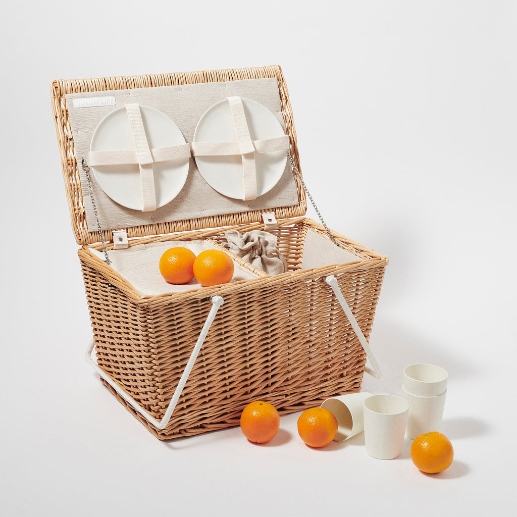 Grand Panier Isotherme De Pique-Nique - Naturel