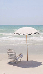 Parasol De Plage De Luxe Marbella Vintage - Blanc