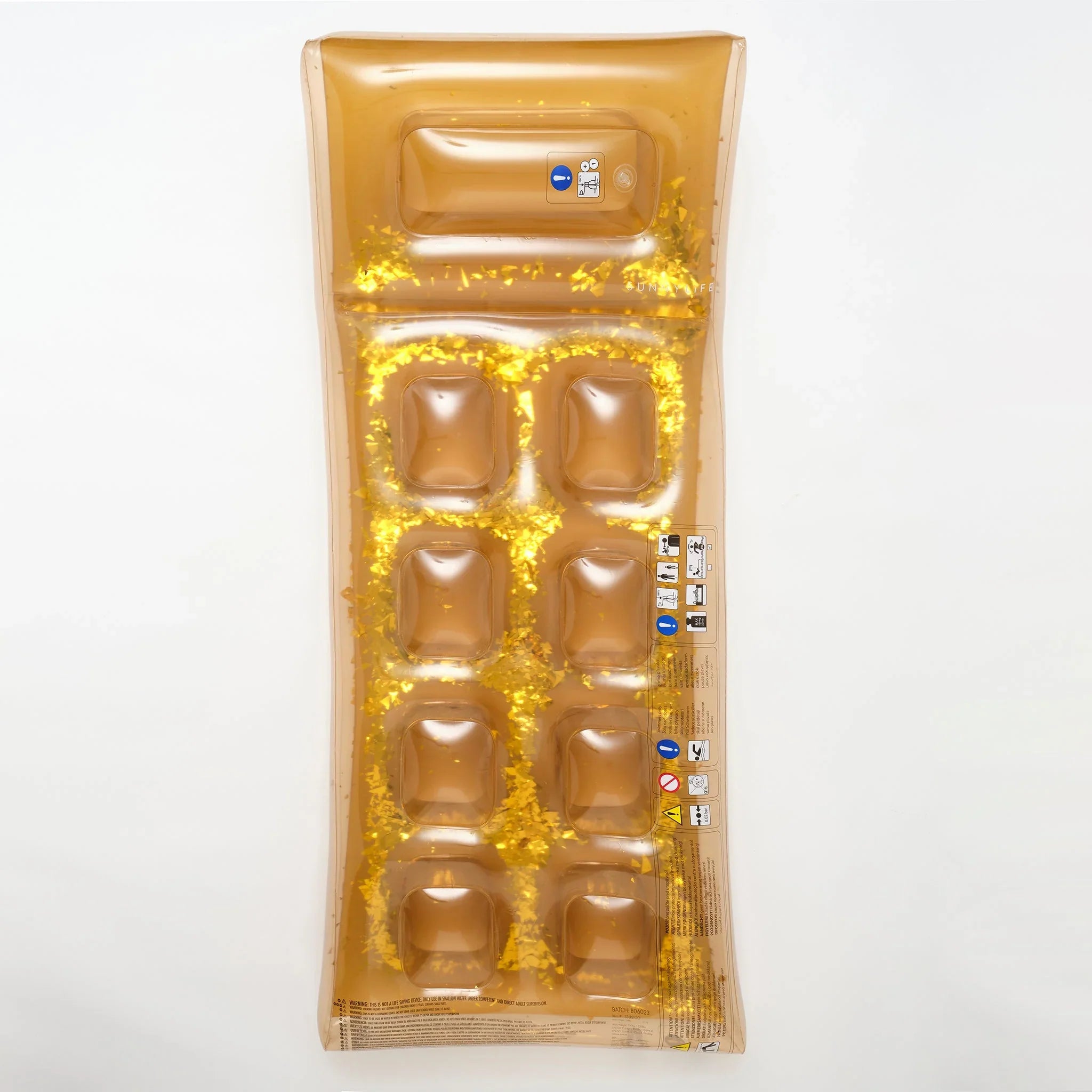 Matelas Flottant Disco Adulte - Or Paillettes