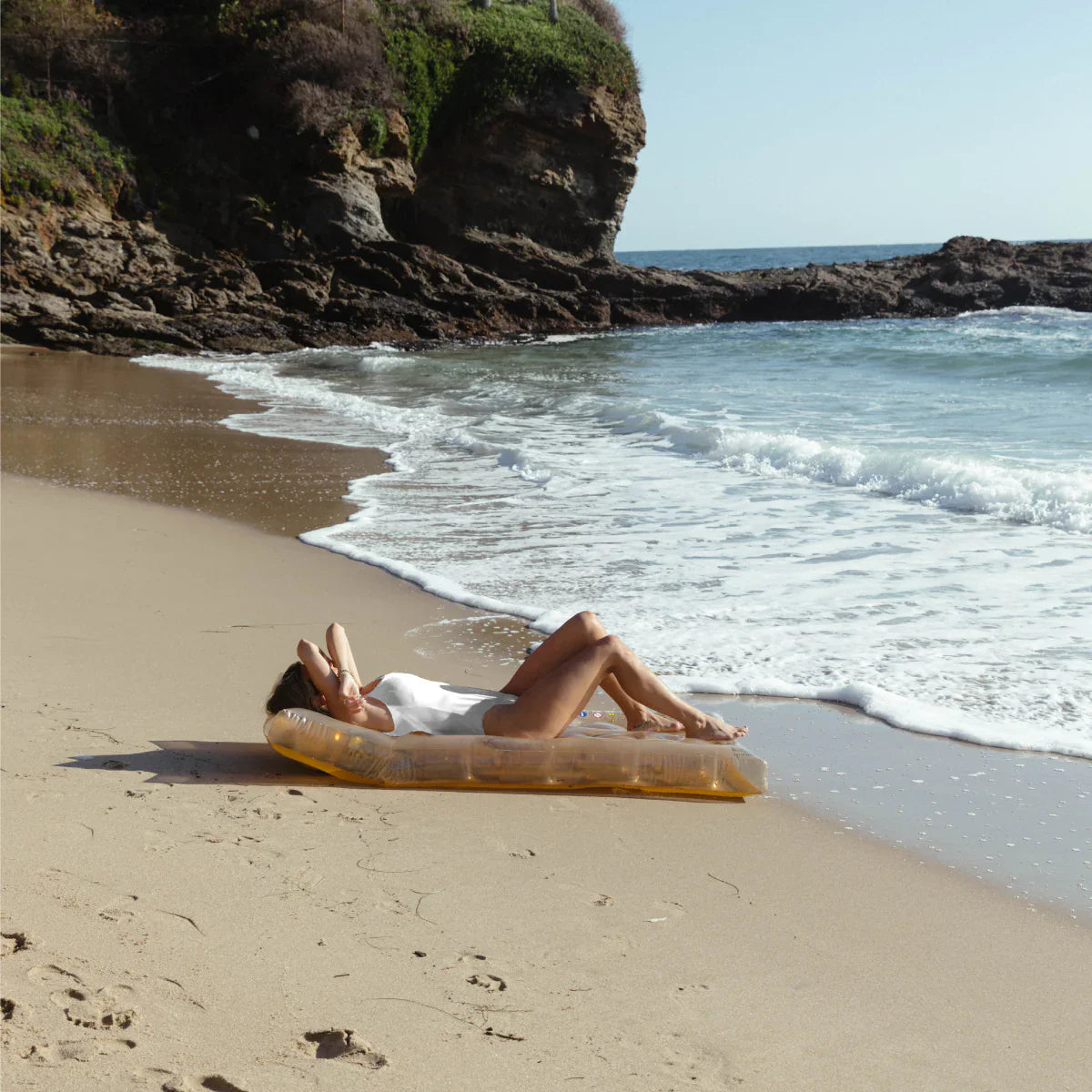 Matelas Flottant Disco Adulte - Or Paillettes