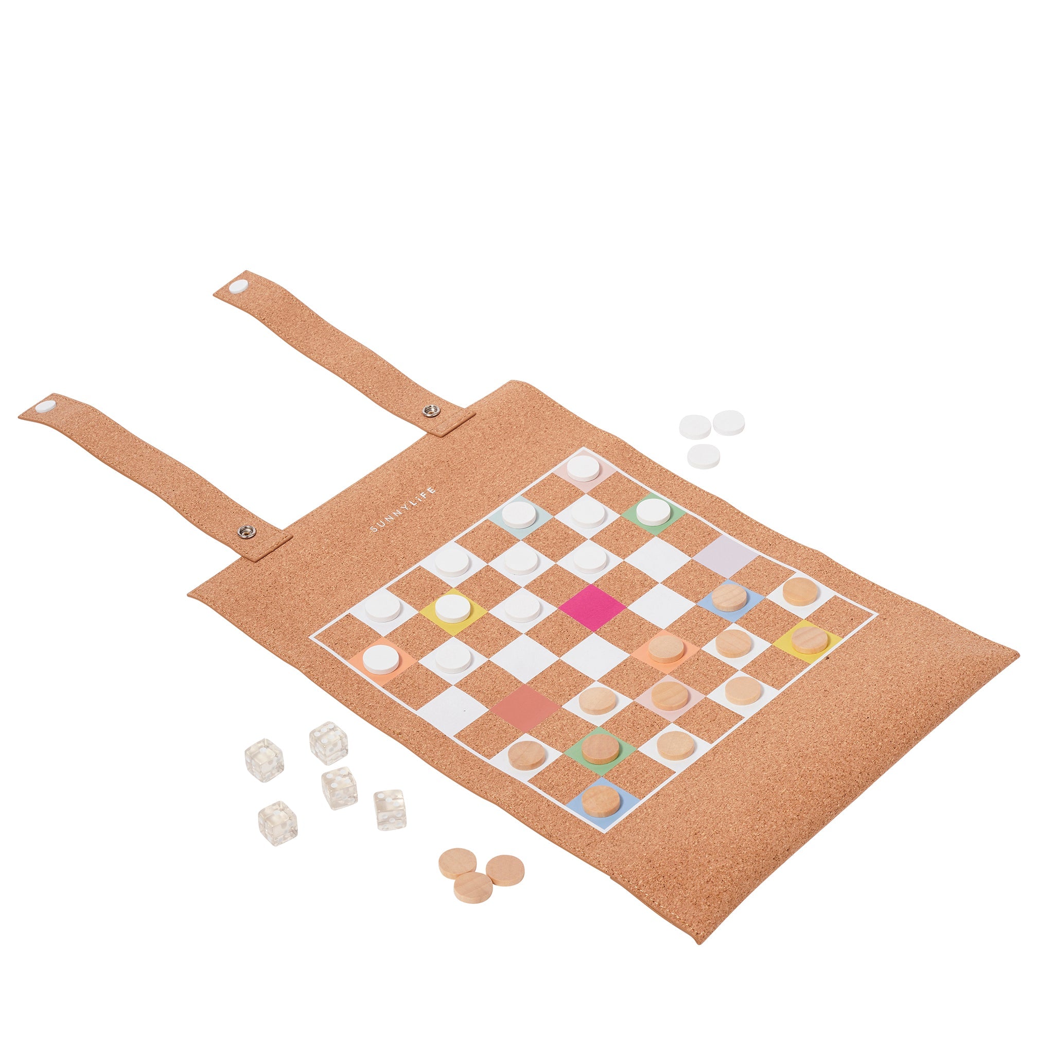 Jeu En Liege Transportable - Imprimé Fond Marron