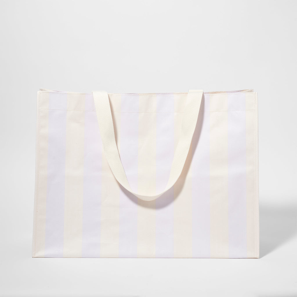Sac De Plage Fourre-Tout Rio Sun - Rayures Lilas Pastel