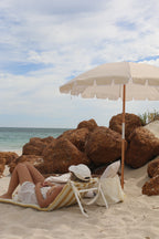 Chaise Longue Mango Bay - Rayures Moutarde Dorées