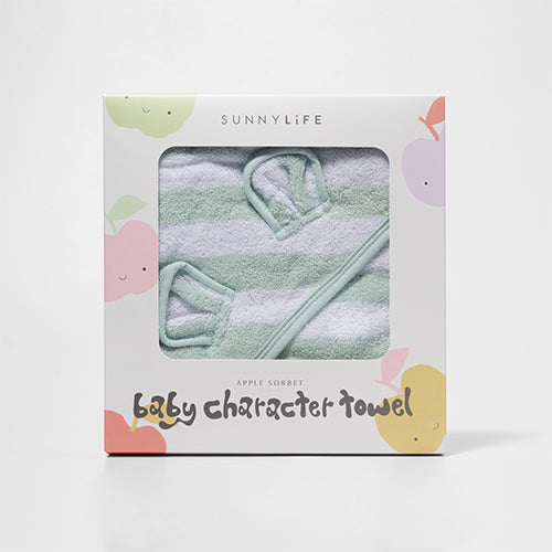 Serviette De Bain Bébé Sorbet Pomme - Vert Pastel