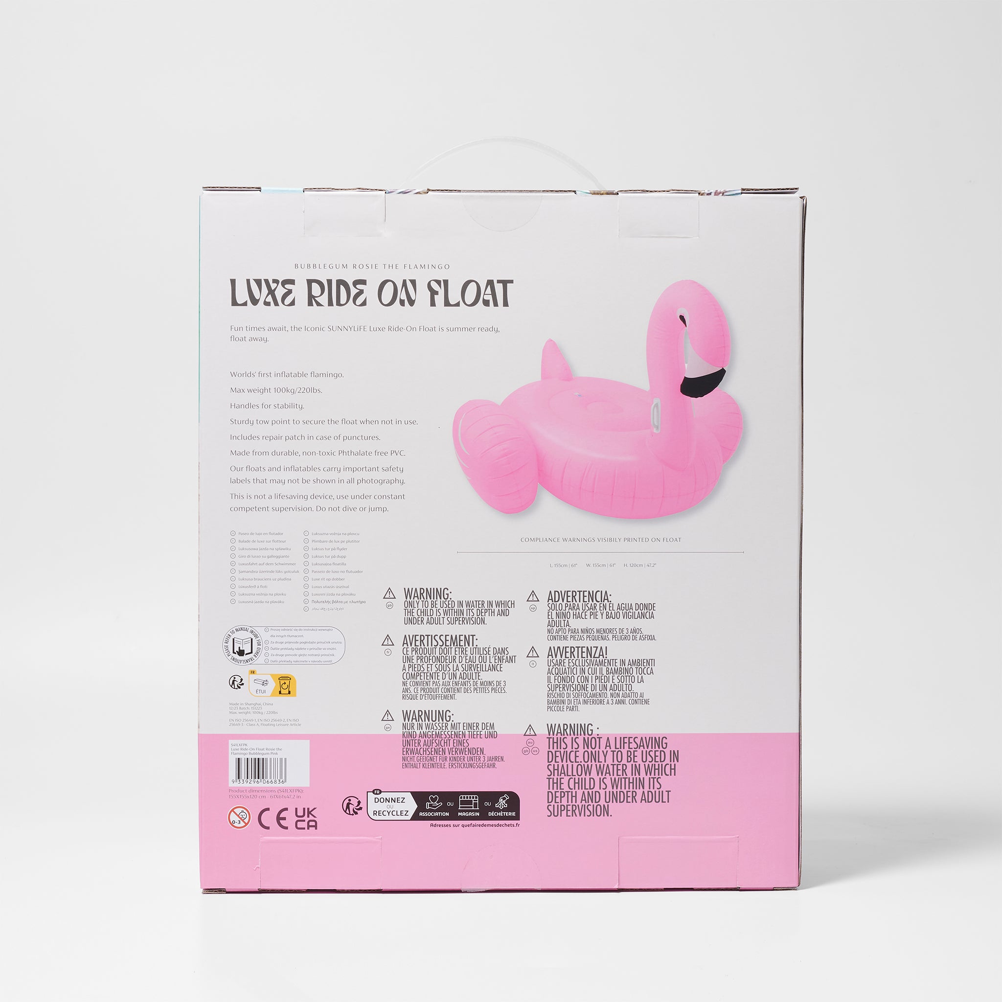 Bouée Gonflable De Luxe Rosie Le Flamant Rose