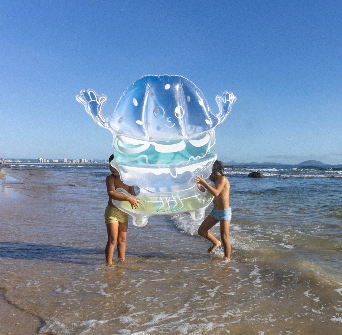 Flotteur Enfant Burger Boy The Sea - Bleu-Lime