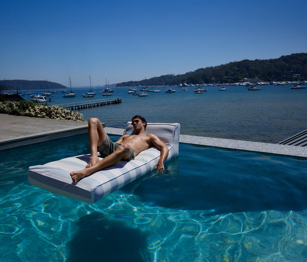 Chaise Longue Lazy Days - Rayures Bleues