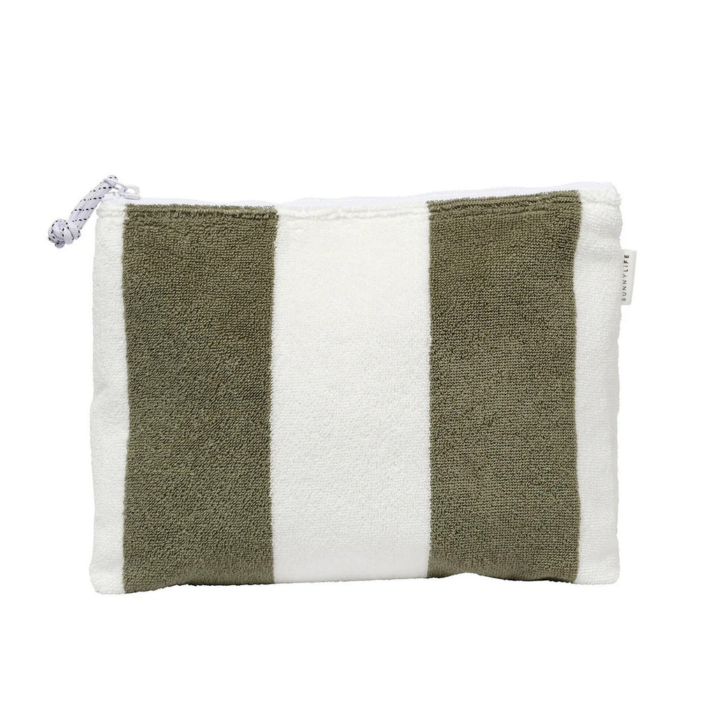 Pochette De Plage Terry The Vacay - Olive Stripe