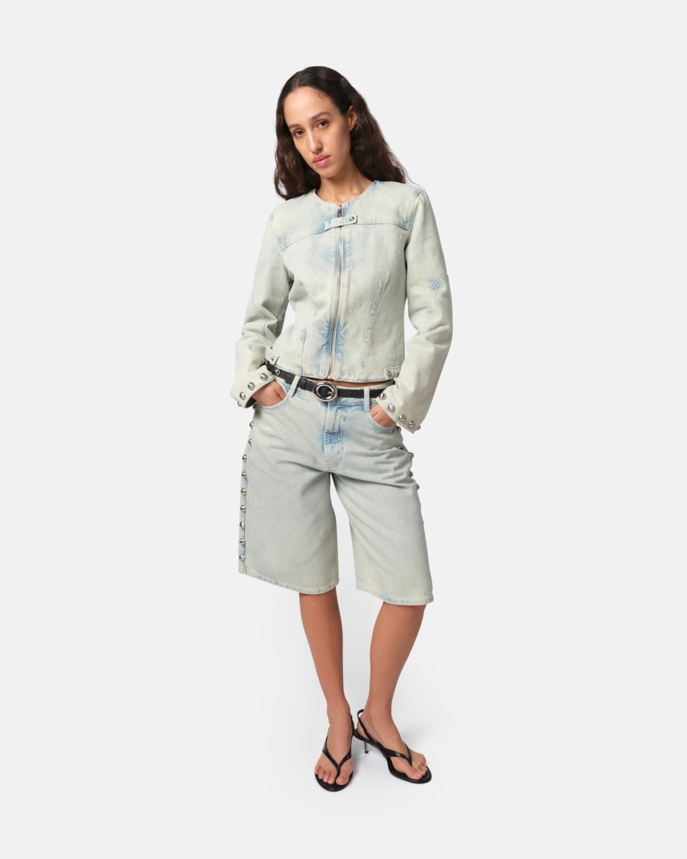 Moto En Denim Délavé Grier