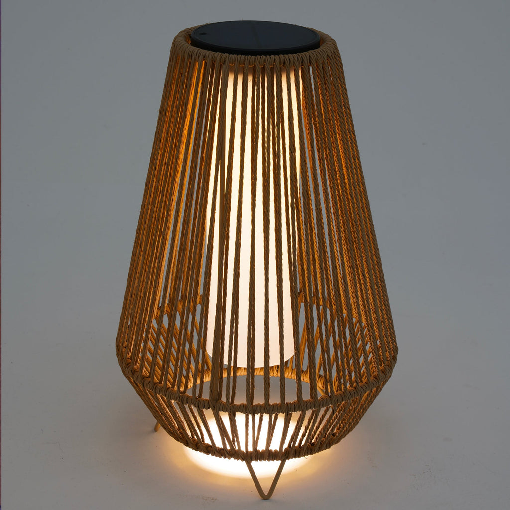 Salomea - Lanterne Solaire - Rotin - Beige