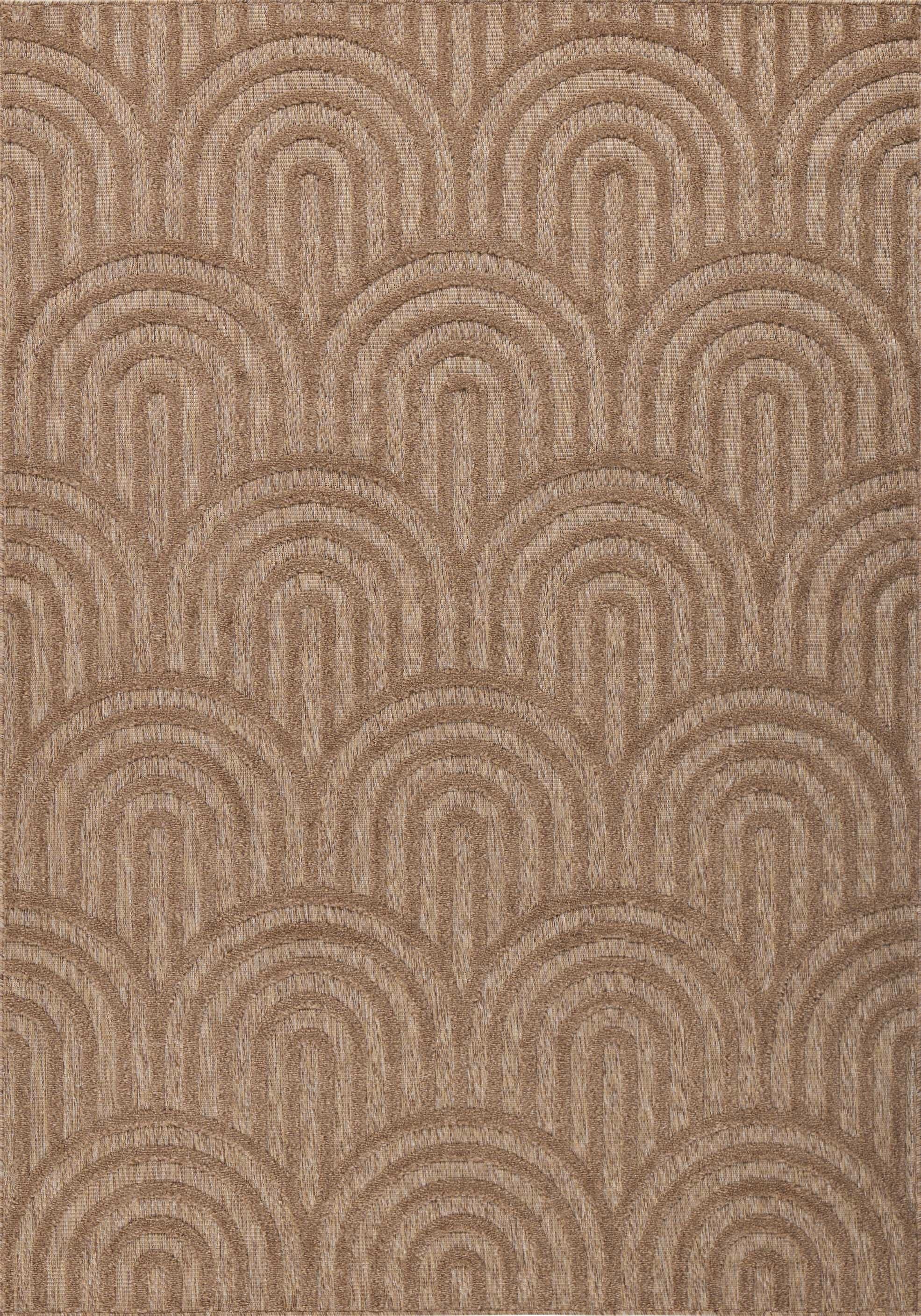 Tapis Santorini 985 - Motif Graphique - Beige - Intérieur / Extérieur