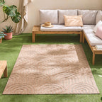 Tapis Santorini 985 - Motif Graphique - Beige - Intérieur / Extérieur