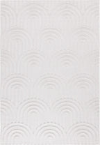 Tapis d'intérieur et extérieur motif arc de cercle Blanc : SAN985BLA Nazar rugs