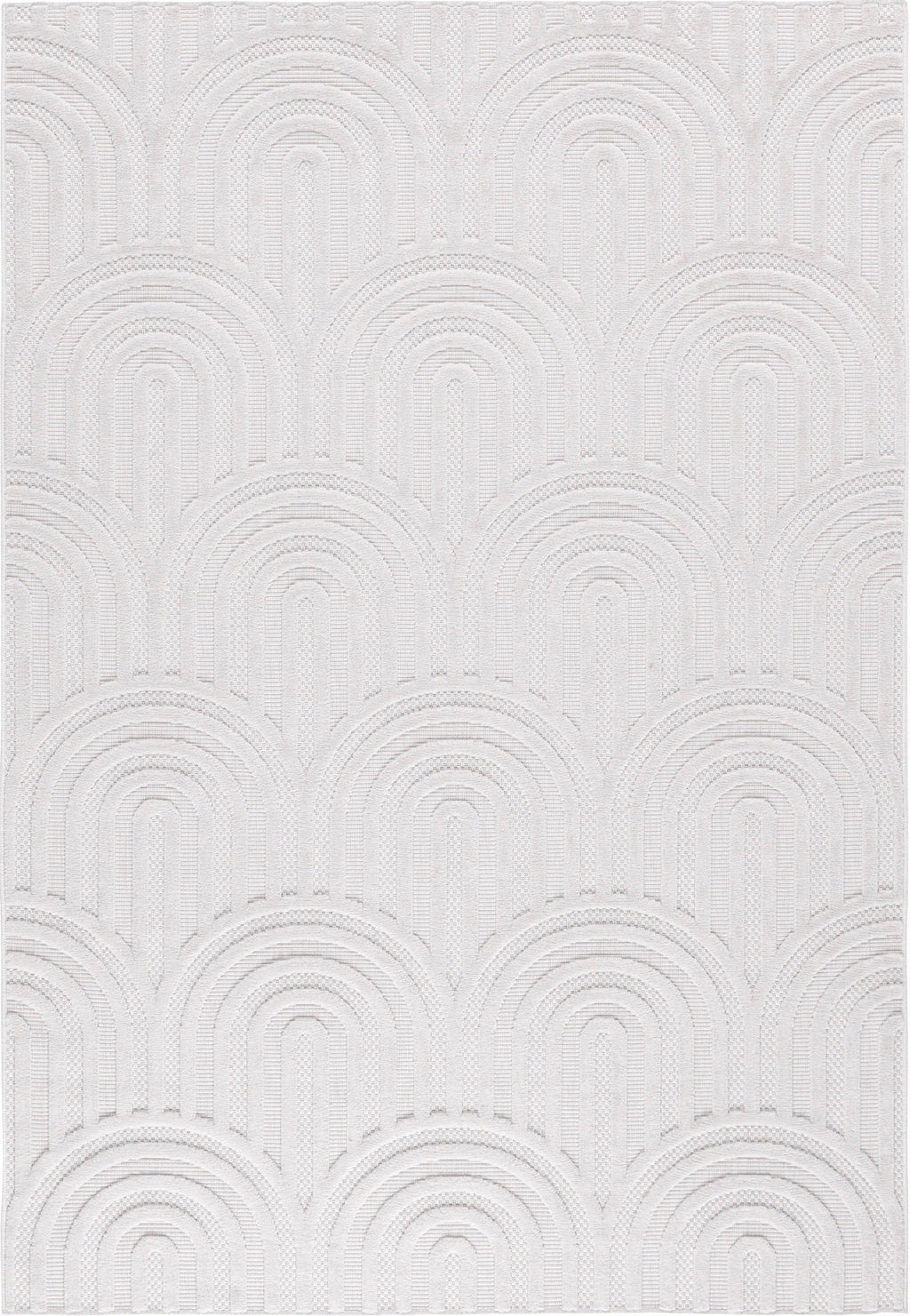 Tapis Santorini 985 - Motif Graphique - Blanc - Intérieur / Extérieur