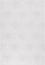 Tapis Santorini 985 - Motif Graphique - Blanc - Intérieur / Extérieur