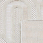 Tapis Santorini 985 - Motif Graphique - Blanc - Intérieur / Extérieur