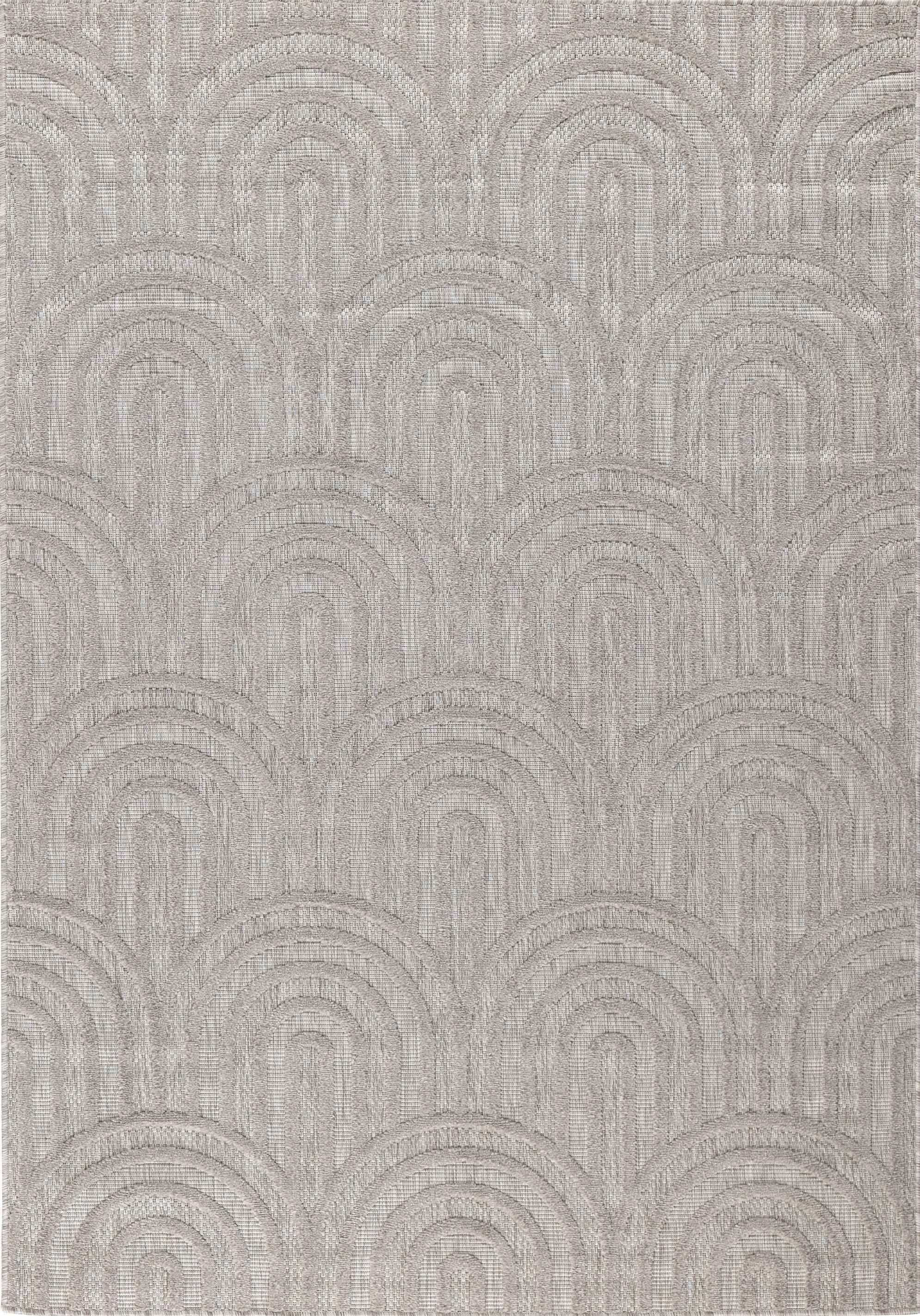 Tapis Santorini 985 - Motif Graphique - Gris - Intérieur / Extérieur
