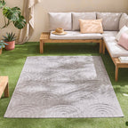 Tapis Santorini 985 - Motif Graphique - Gris - Intérieur / Extérieur