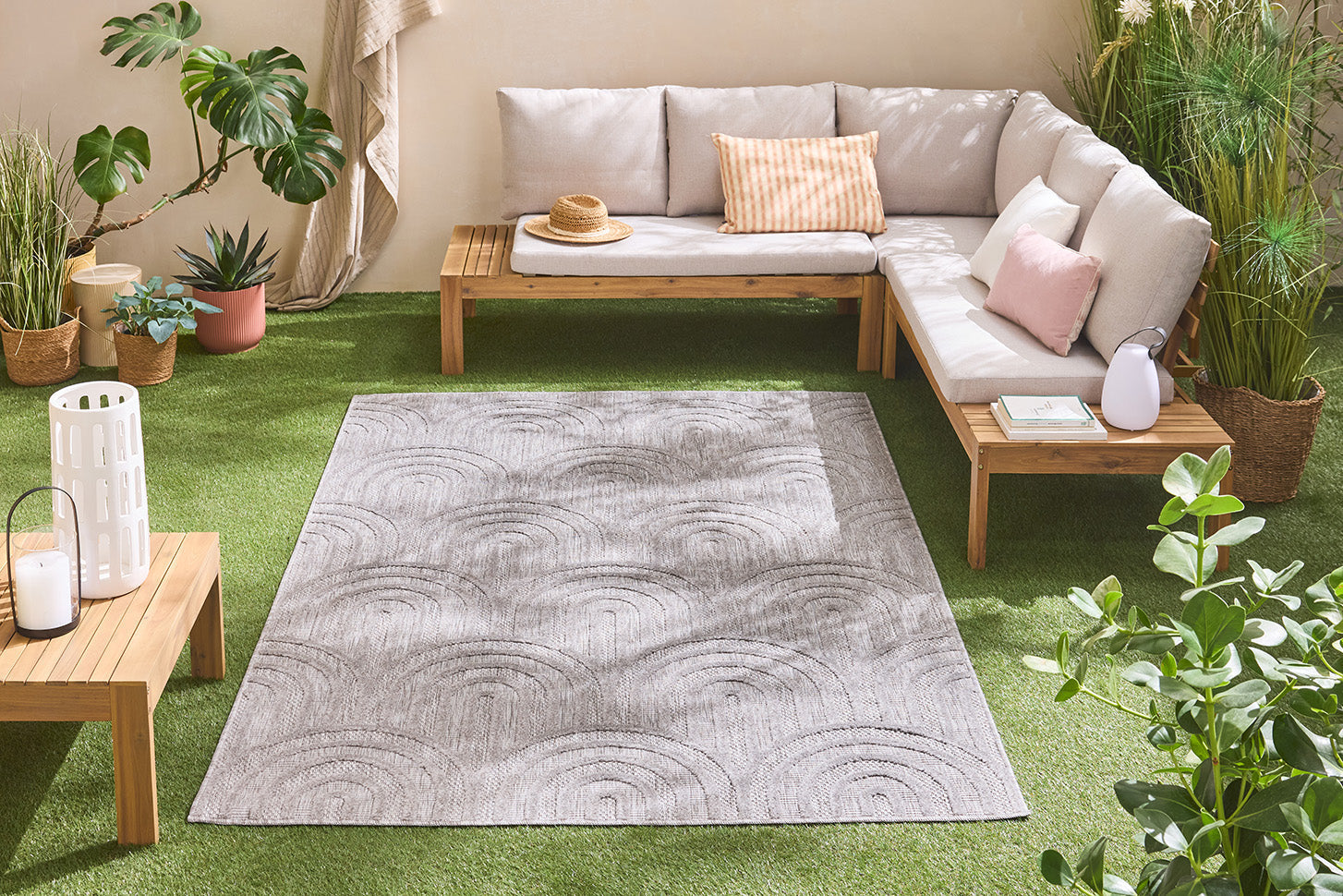 Tapis d'intérieur et extérieur SANTORINI 985 GRIS : SAN985GRI Nazar rugs