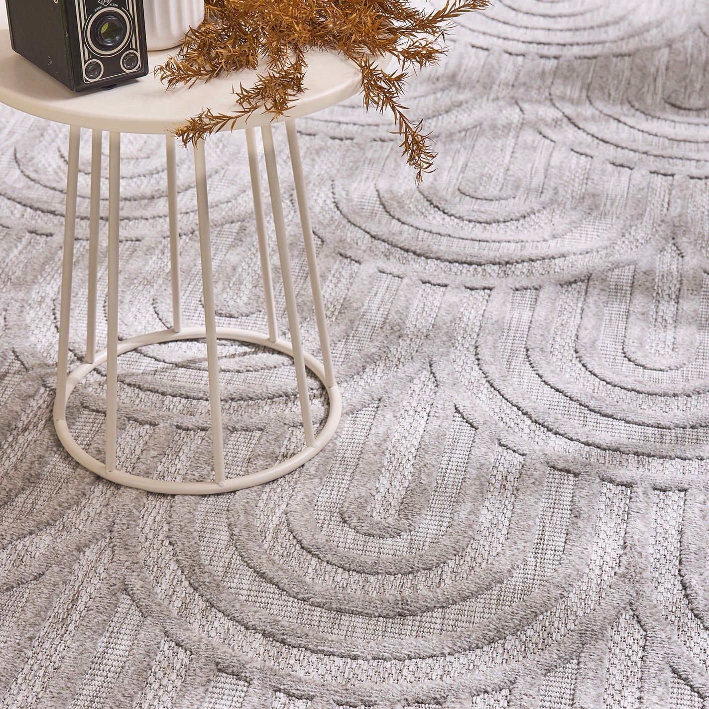 Tapis Santorini 985 - Motif Graphique - Gris - Intérieur / Extérieur