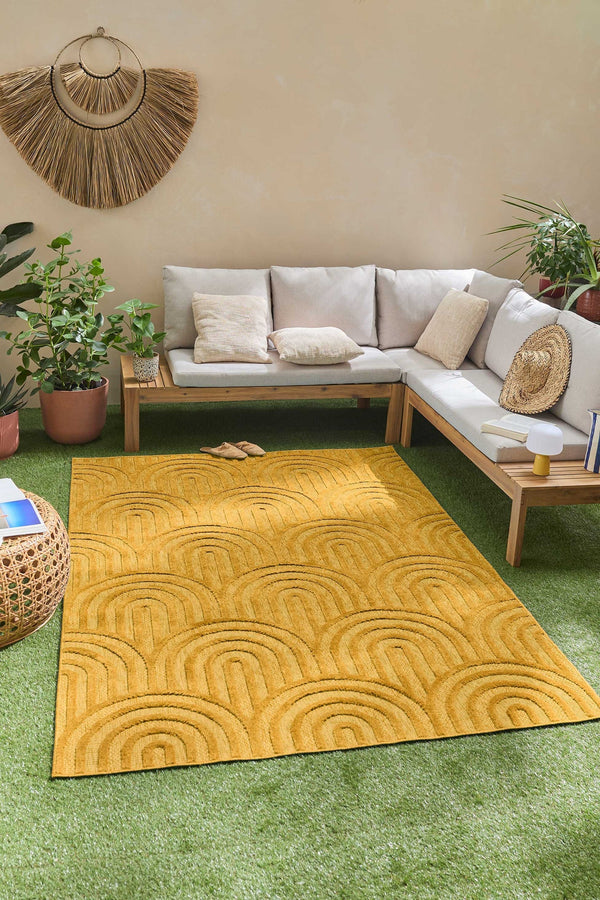 Santorini - Tapis D'Intérieur/Extérieur - Polypropylène - Jaune