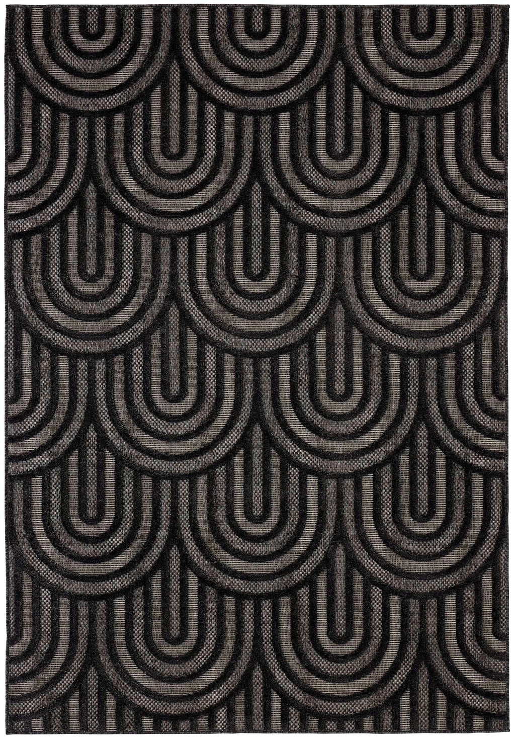 Santorini - Tapis D'Intérieur/Extérieur - Polypropylène - Noir