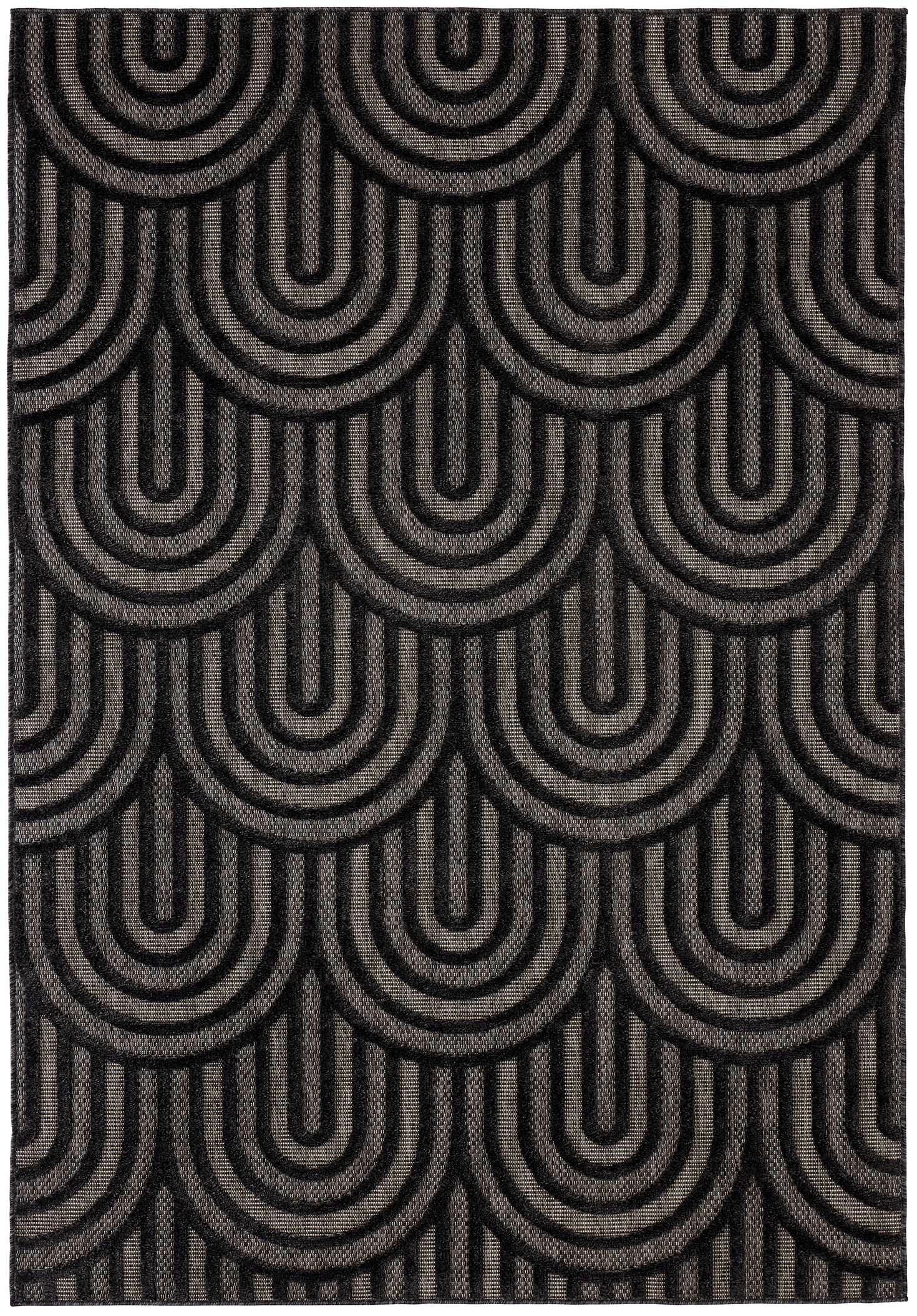 Santorini - Tapis D'Intérieur/Extérieur - Polypropylène - Noir
